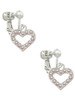 AB Crystal Open Heart Clip On Earrings