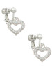 Crystal Open Heart Clip On Earrings