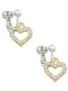 Gold Tone Crystal Open Heart Clip On Earrings