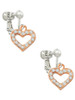 Rose Gold Tone Crystal Open Heart Clip On Earrings