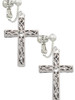 Large Celtic Vine Cross Clip On Earrings