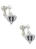Small Heart with Baby Feet Clip On Earrings