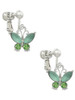 Butterfly with Green Wings Clip On Earrings