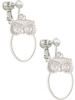 Large Owl Outline Clip On Earrings