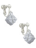 3-D Present Box with Bow and Crystal Clip On Earrings