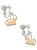 Two Tone Scottie Dog Silhouette Heart Clip On Earrings