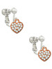 Small Rose Gold Tone Heart with Clear Crystals Clip On Earrings