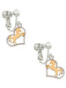 Two Tone Stallion Silhouette Heart Clip On Earrings