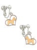 Two Tone Westie Silhouette Heart Clip On Earrings