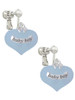 Baby Boy Blue Heart with Baby Feet Clip On Earrings