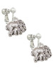 Loved Elephant with Baby Clip On Earrings