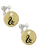 Large Gold Tone Disc Letter - & - 3/4'' Clip On Earrings