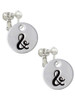 Large Script Letter - & - 3/4'' Disc - Clip On Earrings