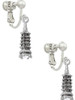 Pagoda with Clear Crystal Clip On Earrings