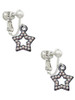 Open Black Star with Clear AB Crystals Clip On Earrings