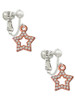Open Rose Gold Tone Star with Clear AB Crystals Clip On Earrings