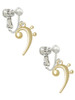 Bass Gold Tone Clef Clip On Earrings