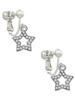 Open Star with Clear Crystals Clip On Earrings