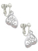 Open Clear AB Crystal Butterfly Wing Clip On Earrings