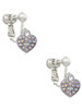 Small Heart with Clear AB Crystals Clip On Earrings