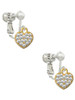 Small Gold Tone Heart with Clear Crystals Clip On Earrings