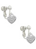 Small Heart with Clear Crystals Clip On Earrings