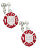Always Loved Fire Department Shield Clip On Earrings