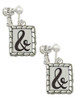 Pebble Border Initial - & Clip On Earrings