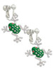 Green Frog with Crystals Clip On Earrings