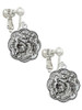 Dragon and Phoenix Medallion Clip On Earrings