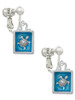 Sea Turtle in Shadow Box Clip On Earrings