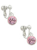 10mm Light Pink Crystal Drop Clip On Earrings