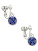 10mm Blue Crystal Drop Clip On Earrings