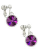 12mm Crystal Rivoli - Purple Clip On Earrings