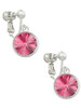 12mm Crystal Rivoli - Hot Pink Clip On Earrings