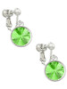 12mm Crystal Rivoli - Lime Green Clip On Earrings