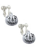 3-D Large Jack O' Lantern with Leaves Clip On Earrings