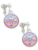 Domed Multi Color B Pharm Clip On Earrings