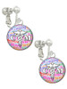 Domed Multi Color CM Clip On Earrings
