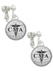Domed Black CMA Clip On Earrings