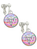Domed Multi Color CMT Clip On Earrings
