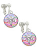 Domed Multi Color CNM Clip On Earrings