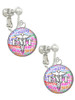 Domed Multi Color EMT Clip On Earrings