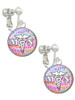 Domed Multi Color MN Clip On Earrings