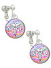 Domed Multi Color NP Clip On Earrings