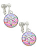Domed Multi Color PA Clip On Earrings