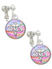 Domed Multi Color RMA Clip On Earrings