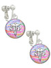 Domed Multi Color SLP Clip On Earrings