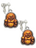 Resin Laughing Buddha in Frame Clip On Earrings