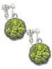 Resin Buddha in Frame Clip On Earrings